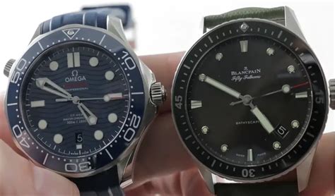 blancpain fifty fathoms vs omega seamaster|blancpain 50 fathoms review.